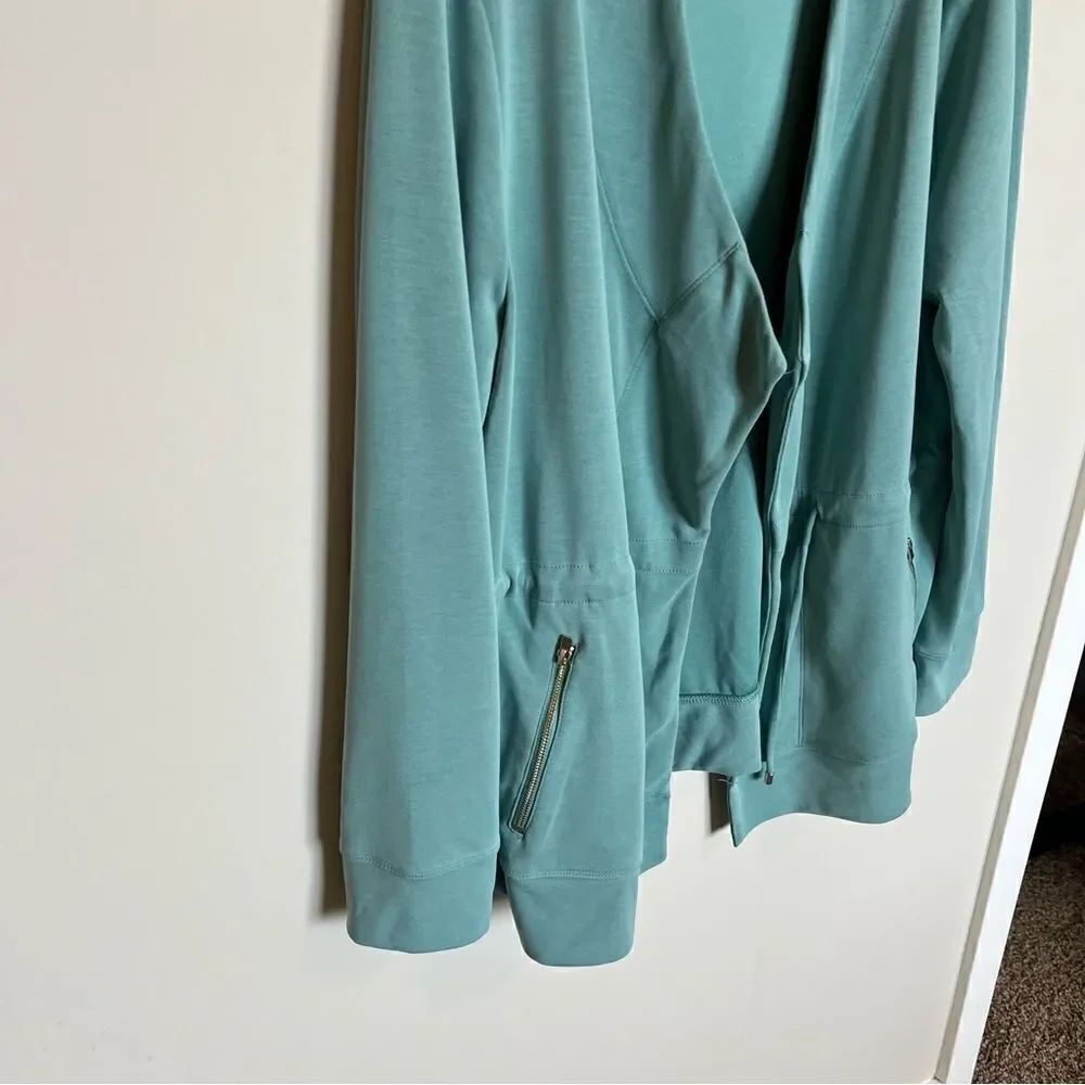 Chicos Zenergy Sandwashed Draped Jacket Size 2/Large/12 - Picture 7 of 12
